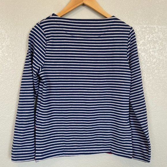 Vineyard Vines Girls Navy Striped Sweatshirt Tunic With Merry Plaid Pocket NEW - Picture 8 of 9